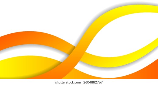 orange business wave banner background on white background. overlapping vector wave background.