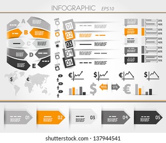 orange business world square infographic.  infographic concept