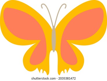 Orange buttefly, illustration, vector, on a white background.