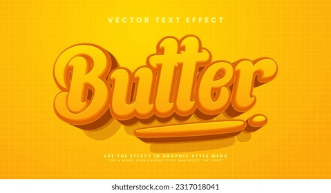 Orange butter, 3d editable vector text effect.