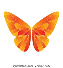 Elemento de diseño plano de mariposa naranja