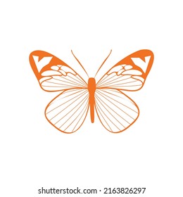 Orange butterfly icon with vector template