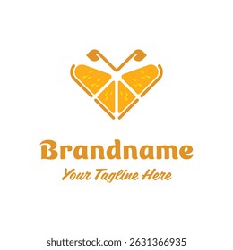 Orange Butterfly Logo, symbolizing freshness, fun, and creativity