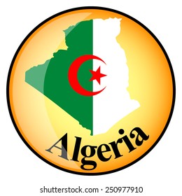 orange button with the image maps of Algeria in the form of national flag