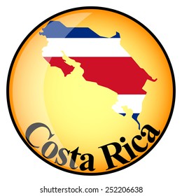 orange button with the image maps of Costa Rica in the form of national flag 
