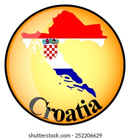orange button with the image maps of Croatia in the form of national flag