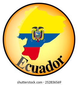 orange button with the image maps of Ecuador in the form of national flag