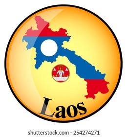orange button with the image maps of Laos in the form of national flag