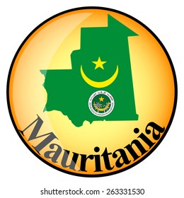 orange button with the image maps of Mauritania in the form of national flag