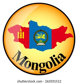 orange button with the image maps of Mongolia in the form of national flag