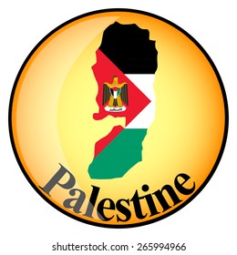 orange button with the image maps of Palestine in the form of national flag