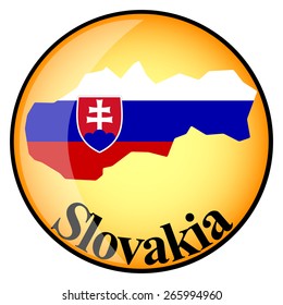 orange button with the image maps of Slovakia in the form of national flag