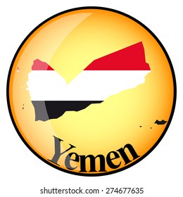 orange button with the image maps of Yemen in the form of national flag