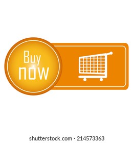 an orange button with some text and a shopping cart
