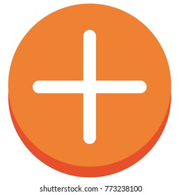 Orange button with white cross