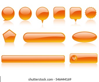 Cute Orange Vector Game User Interface Stock Vector (Royalty Free ...