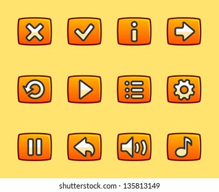 Orange buttons for game