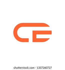 Orange C E Letter Logo Symbol Idea