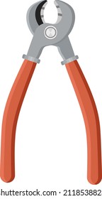 Orange cable cutter, illustration, vector on a white background.