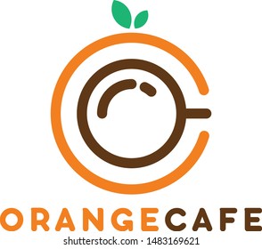 Orange Cafe logo for cafe and restaurants  