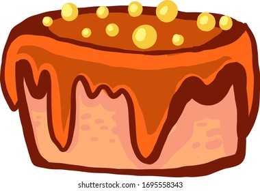 Orange cake, illustration, vector on white background