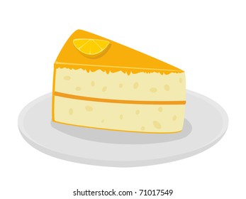 Orange Cake Vector