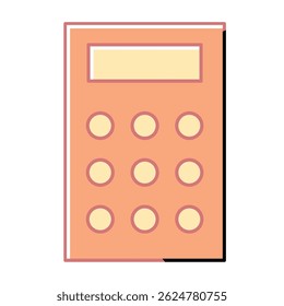 Calculadora naranja con Botones. Ilustración vectorial