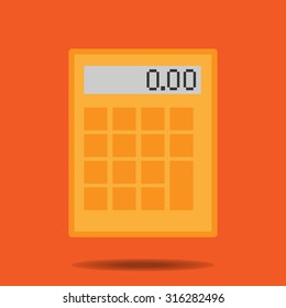 orange calculator icon vector