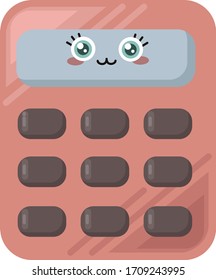 Orange calculator, illustration, vector on white background