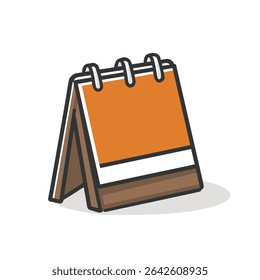 Calendario naranja muestra la fecha en la ilustración de fondo blanco