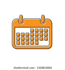 Orange Calendar icon isolated on white background. Vector Illustration