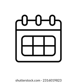 Orange Calendar Outline Icon Vector Illustration