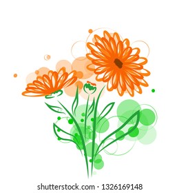 Orange calendula flowers