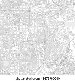 Orange, California, USA, bright outlined vector map with bigger and minor roads and steets created for infographic backgrounds.