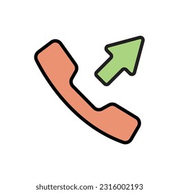 Orange Call In Icon Vector Illustration