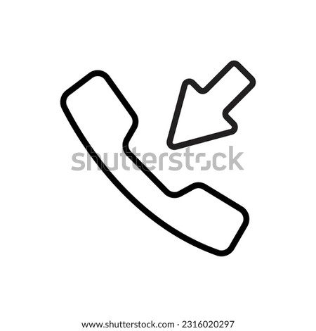 Orange Call Outline Icon Vector Illustration