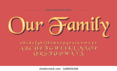 Orange Calligraphy with Shadows Typography Artistic Font