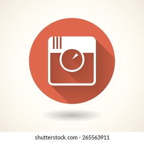 Orange camera icon isolated on white background. Vector social media symbol. EPS 10