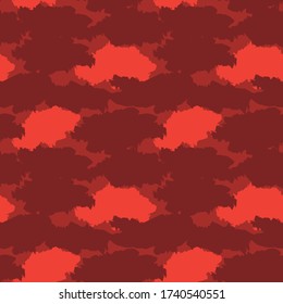 Orange Camouflage abstract seamless pattern background suitable for fashion textiles, graphics