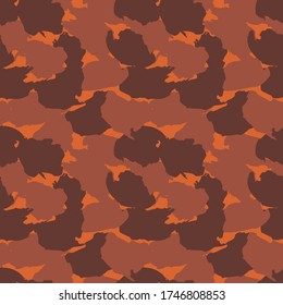 Orange Camouflage abstract seamless pattern background suitable for fashion textiles, graphics