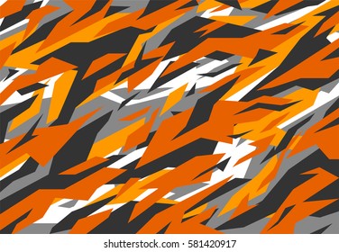 Orange Camouflage Pattern. Vector Background