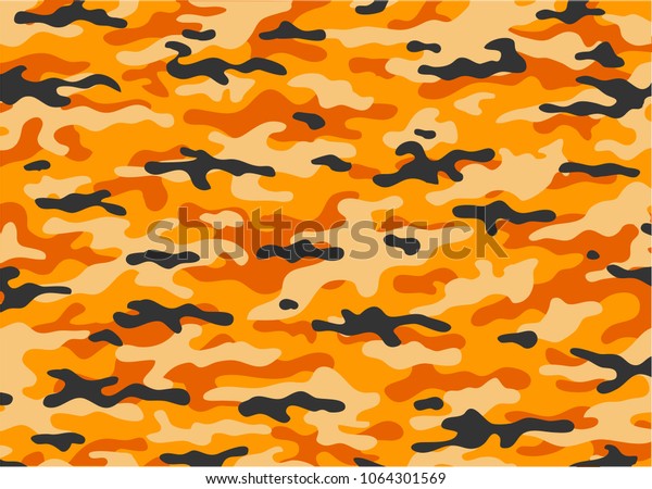 Orange Camouflage Pattern Vector Background Stock Vector (Royalty Free ...