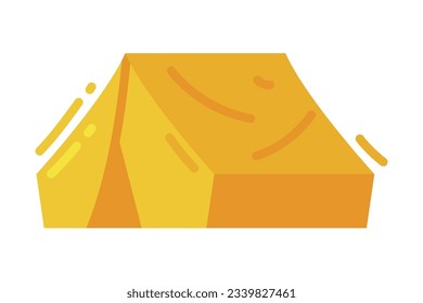 Orange Camping Tent as Landscape Element Vector Illustration