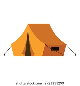 Tienda de campaña naranja sobre un fondo blanco, ideal para el turismo o temas de viaje
