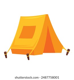 Orange camping tent vector illustration