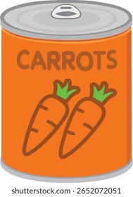 Lata de laranja de cenouras cortadas preservadas