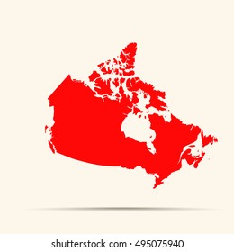 Orange Canada Map Illustration