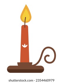 orange candle design over white