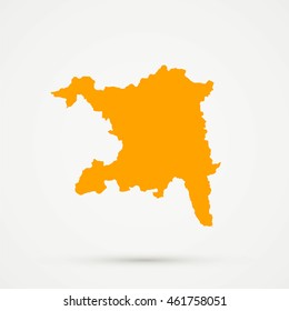 Orange canton (country subdivision) of Aargau, Switzerland Map Illustration

