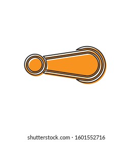 Orange Car door handle icon isolated on white background.  Vector Illustration